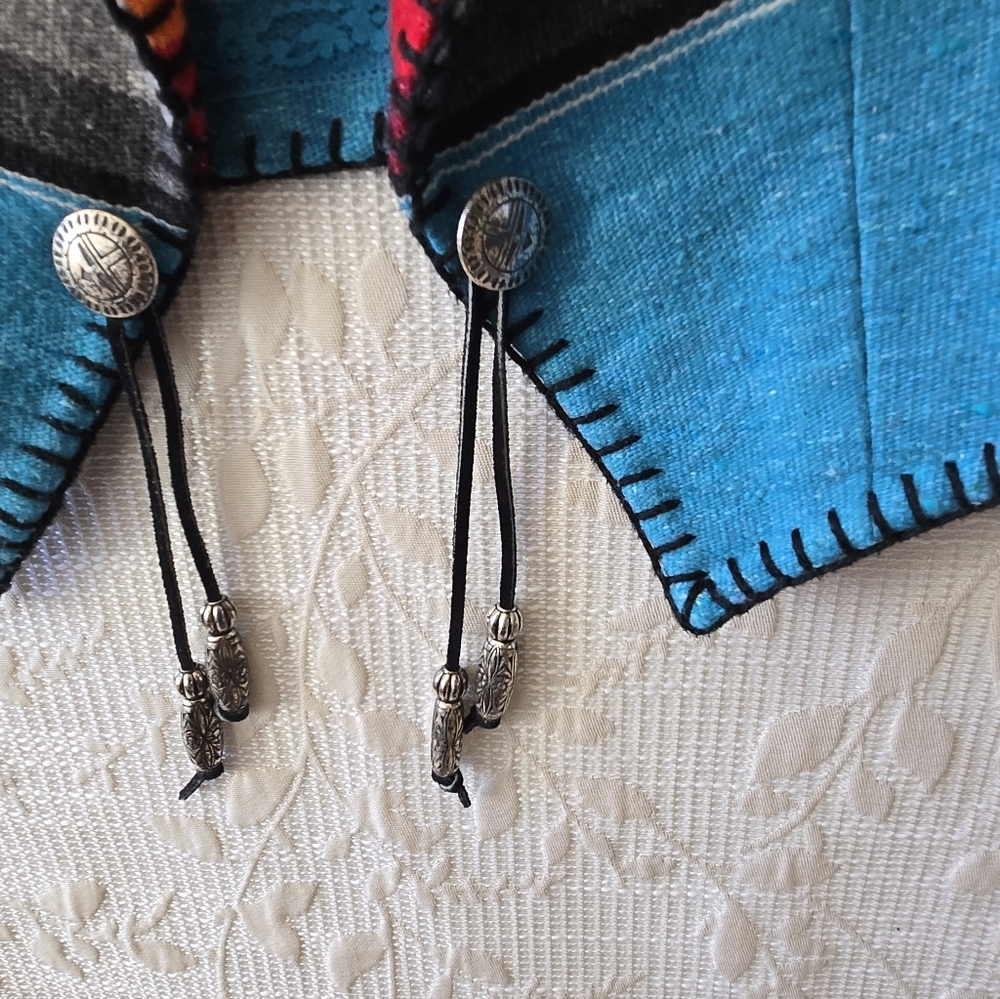 Handmade Vintage Native Patterned Wool Vest, Size XS/S - Picture 4 of 7